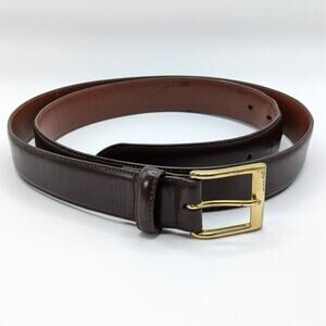 COACH Brown Genuine Calfskin Leather Belt Square Brass Buckle 5953 F7 Size 40